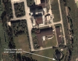 September 11, 2005 satellite photos showing the 5MWe reactor at Yongbyon with a steam plume indicating that it is again operational and the construction site for the 50MWe reactor showing some new activity at the site. Photo